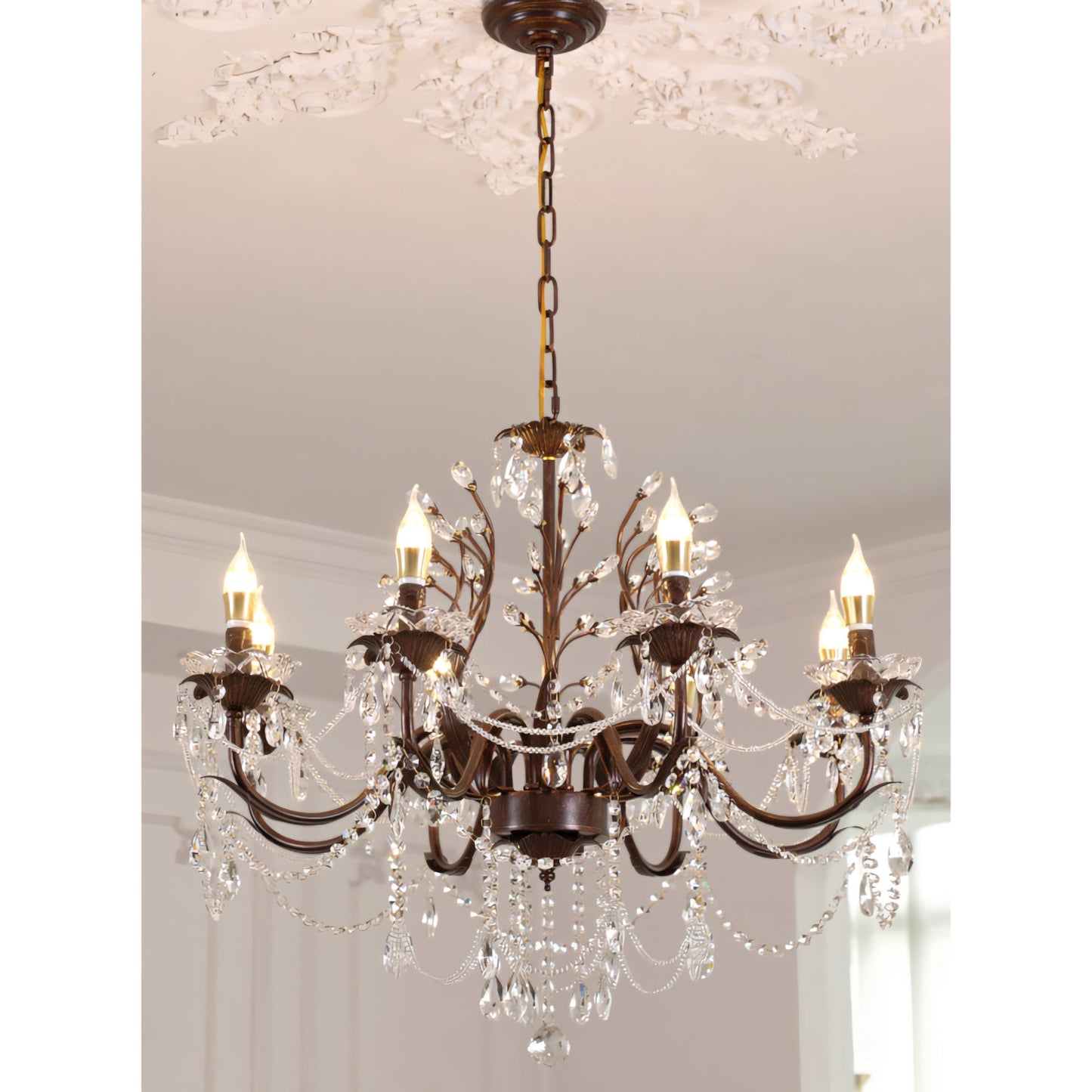Ariae Crystal Chandelier | Luxury French Country Branch & Leaf Pendant