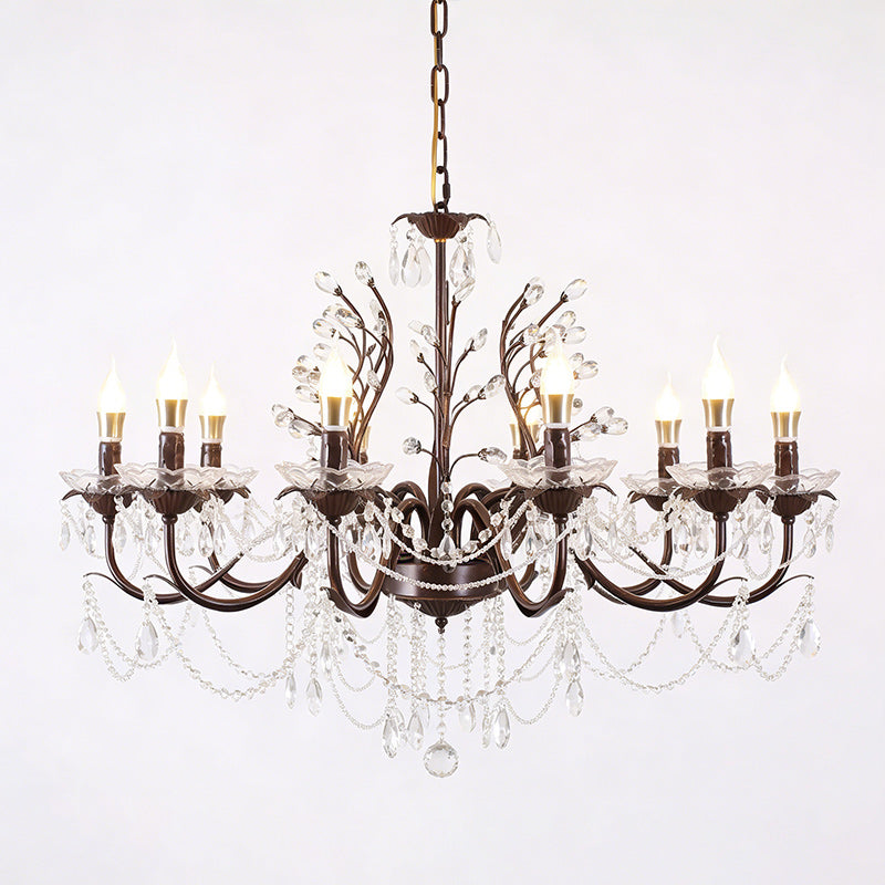 Ariae Crystal Chandelier | Luxury French Country Branch & Leaf Pendant