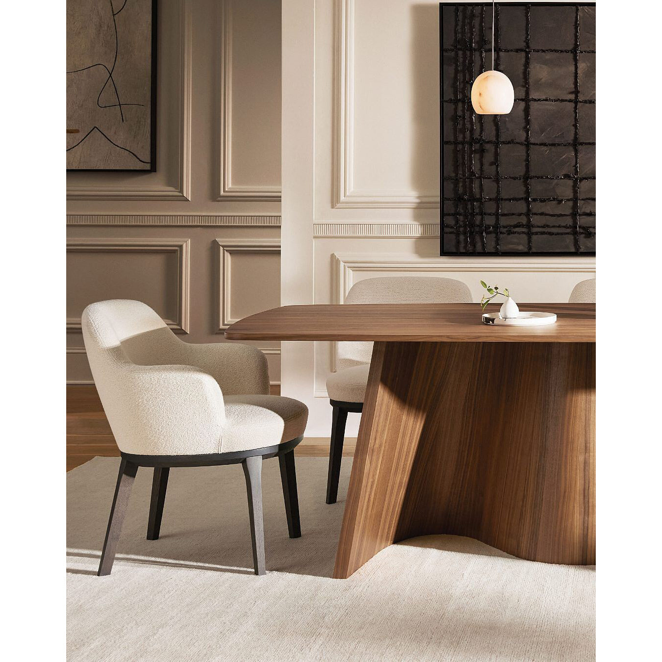 Arica Natural Alabaster LED Chandelier - Modern Minimalist Brass Pendant