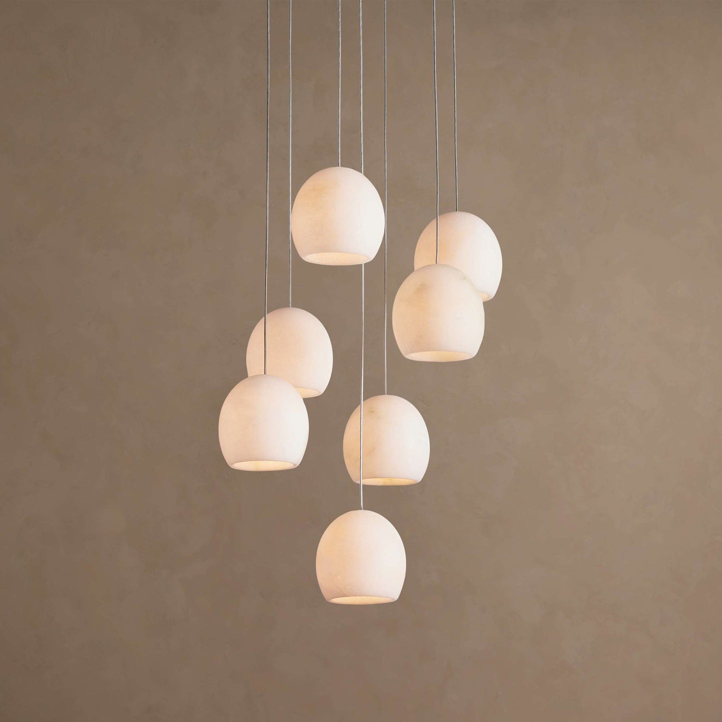 Arica Natural Alabaster LED Chandelier - Modern Minimalist Brass Pendant