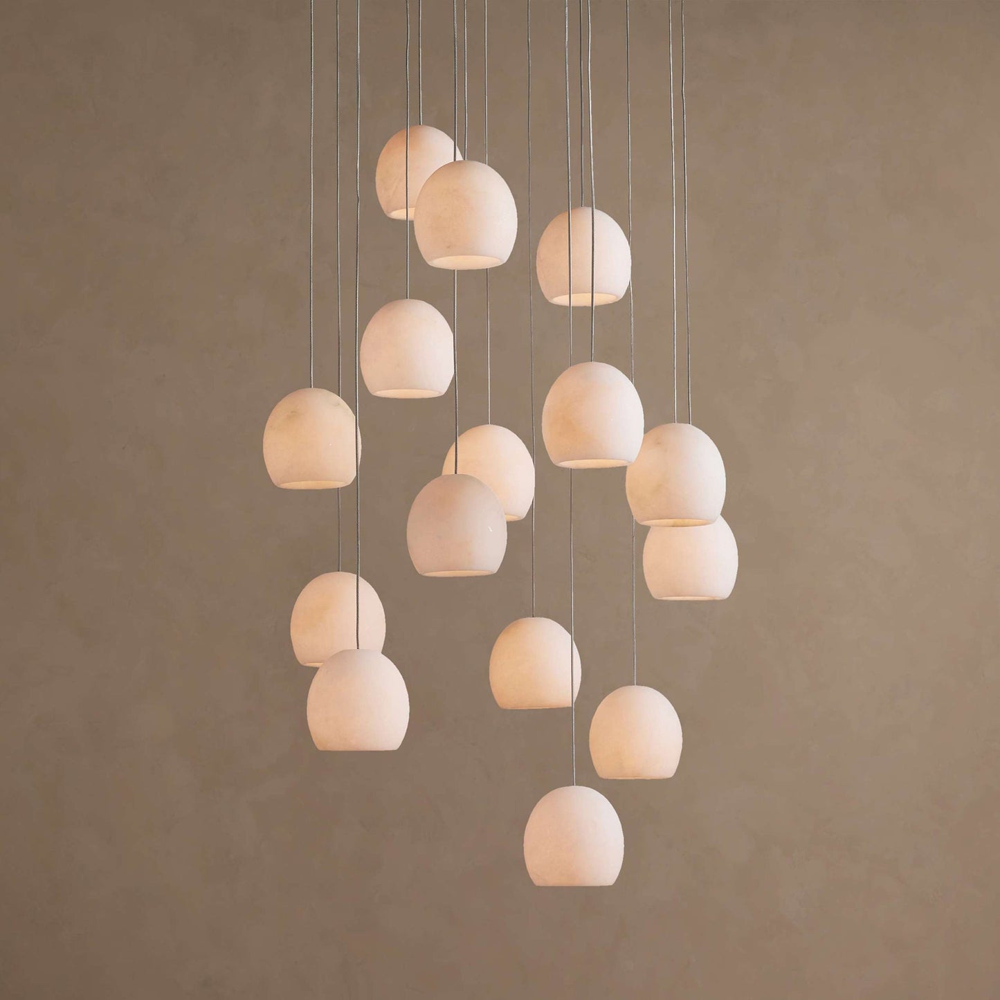 Arica Natural Alabaster LED Chandelier - Modern Minimalist Brass Pendant