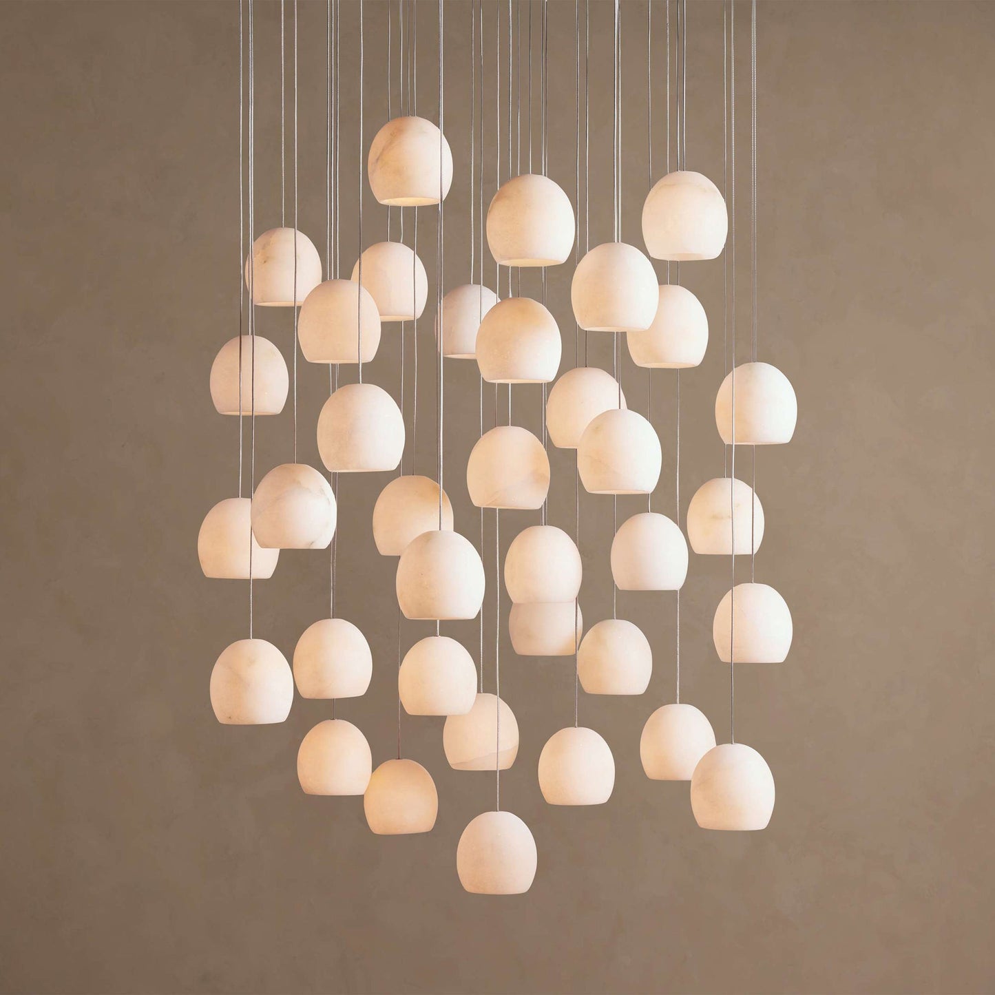 Arica Natural Alabaster LED Chandelier - Modern Minimalist Brass Pendant