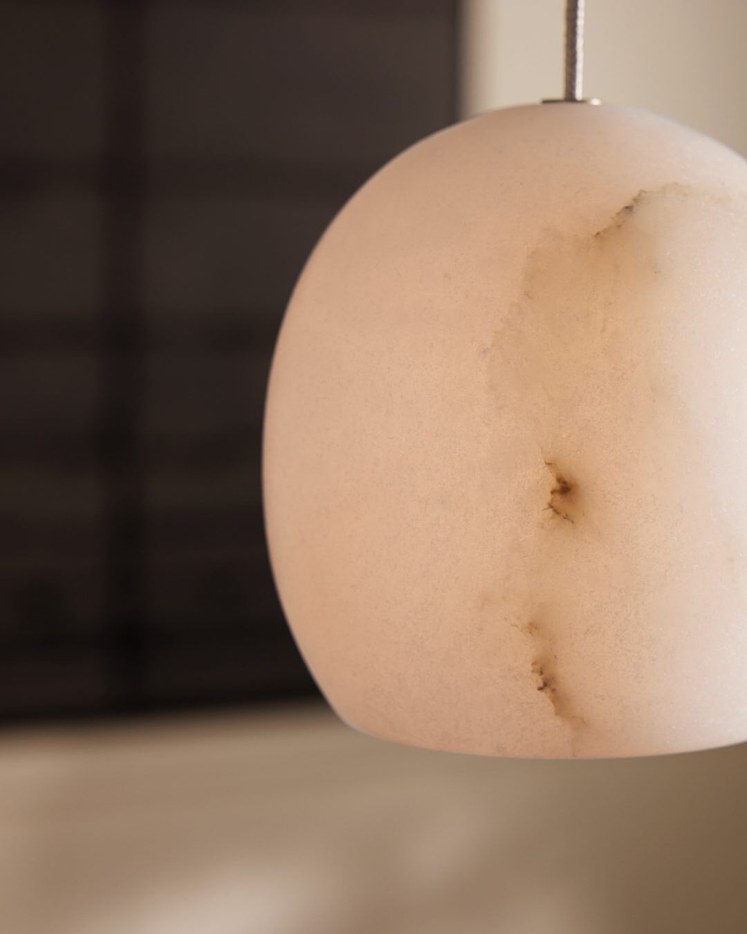 Arica Natural Alabaster LED Chandelier - Modern Minimalist Brass Pendant