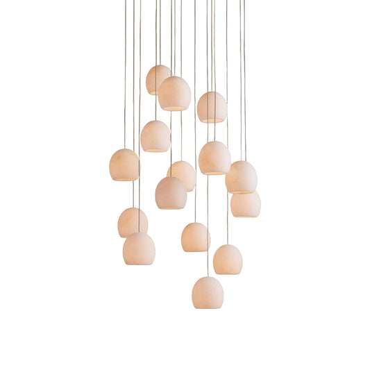 Arica Natural Alabaster LED Chandelier - Modern Minimalist Brass Pendant