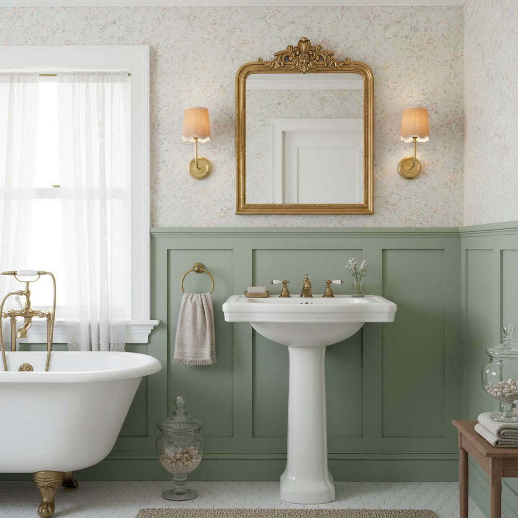 Ariel Wall Lamp | Luxury Woven Shade & Scalloped Linen Brass Sconce