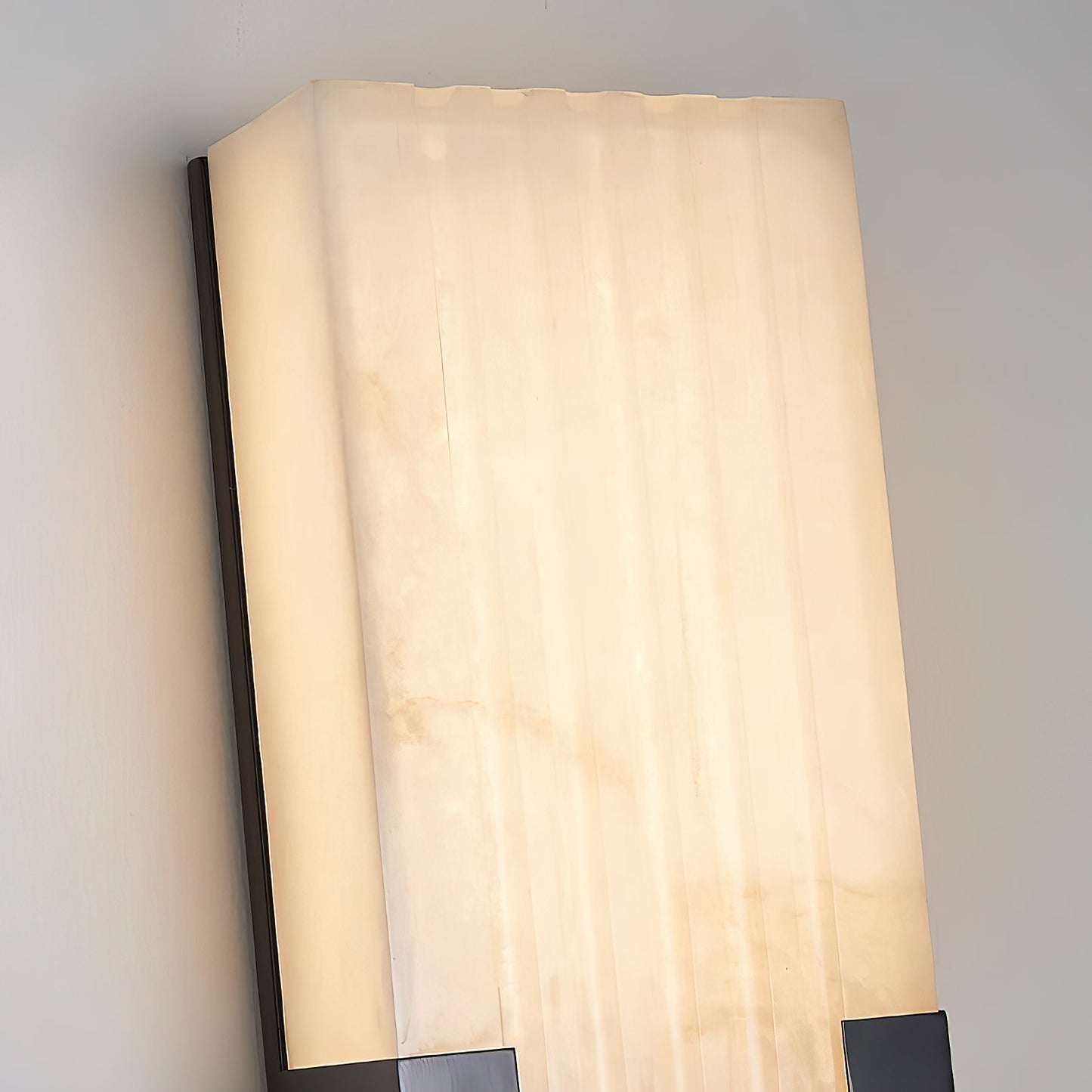 Ariel Alabaster Wall Lamp | Luxury 19-Inch Slim Natural Stone & Steel Sconce