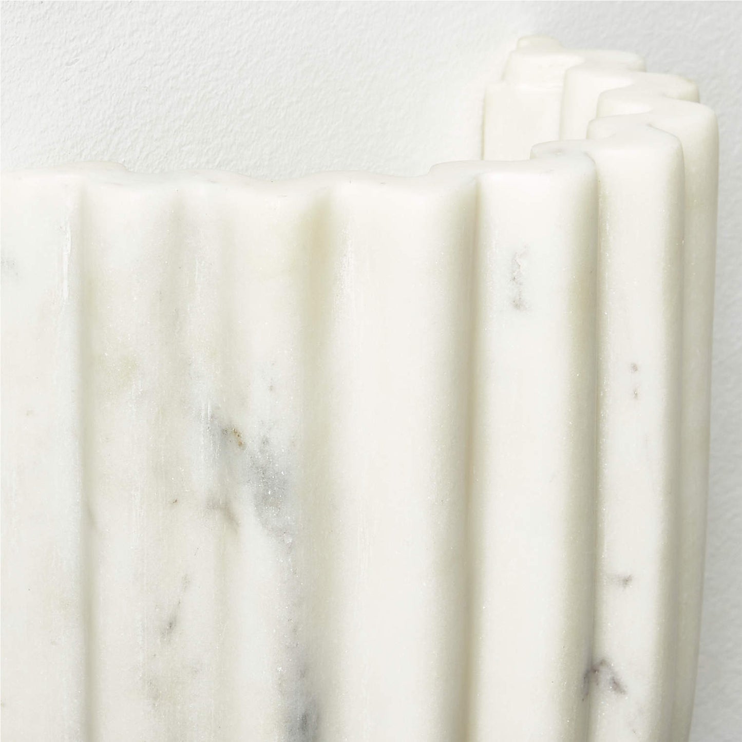 Ariel Fluted Wall Lamp | Luxury Hand-Carved White Marble Ripple Sconce