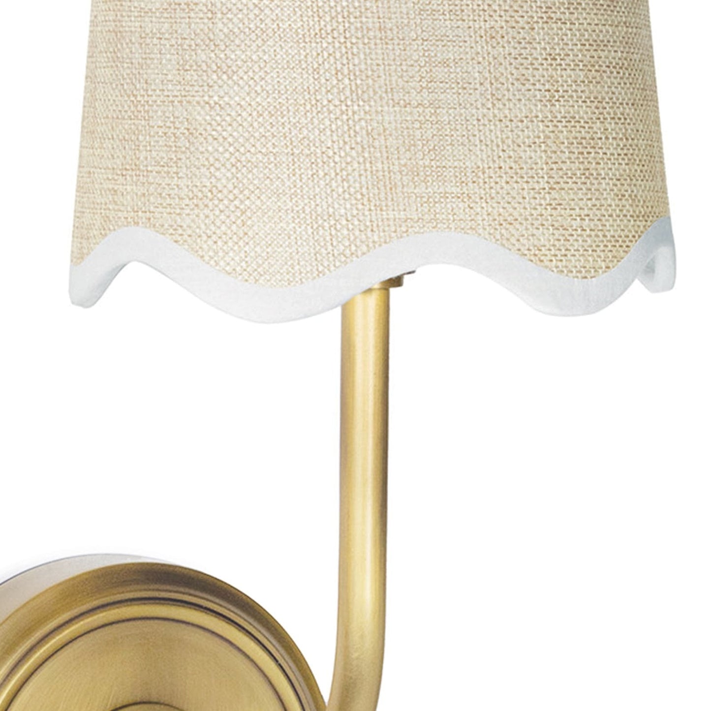 Ariel Wall Lamp | Luxury Woven Shade & Scalloped Linen Brass Sconce