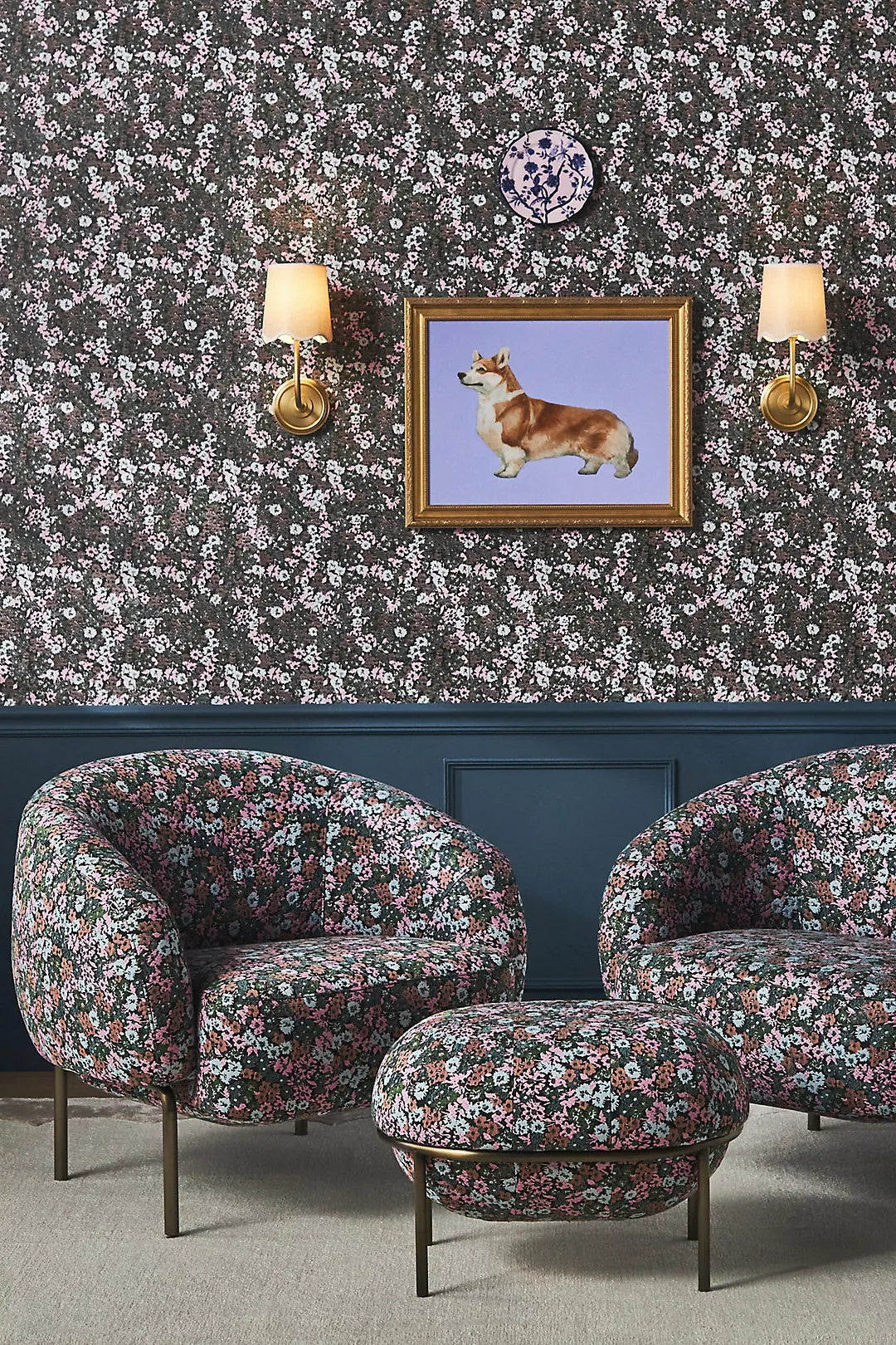 Ariel Wall Lamp | Luxury Woven Shade & Scalloped Linen Brass Sconce