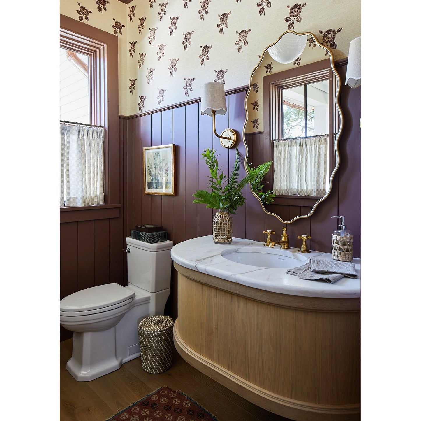 Ariel Wall Lamp | Luxury Woven Shade & Scalloped Linen Brass Sconce