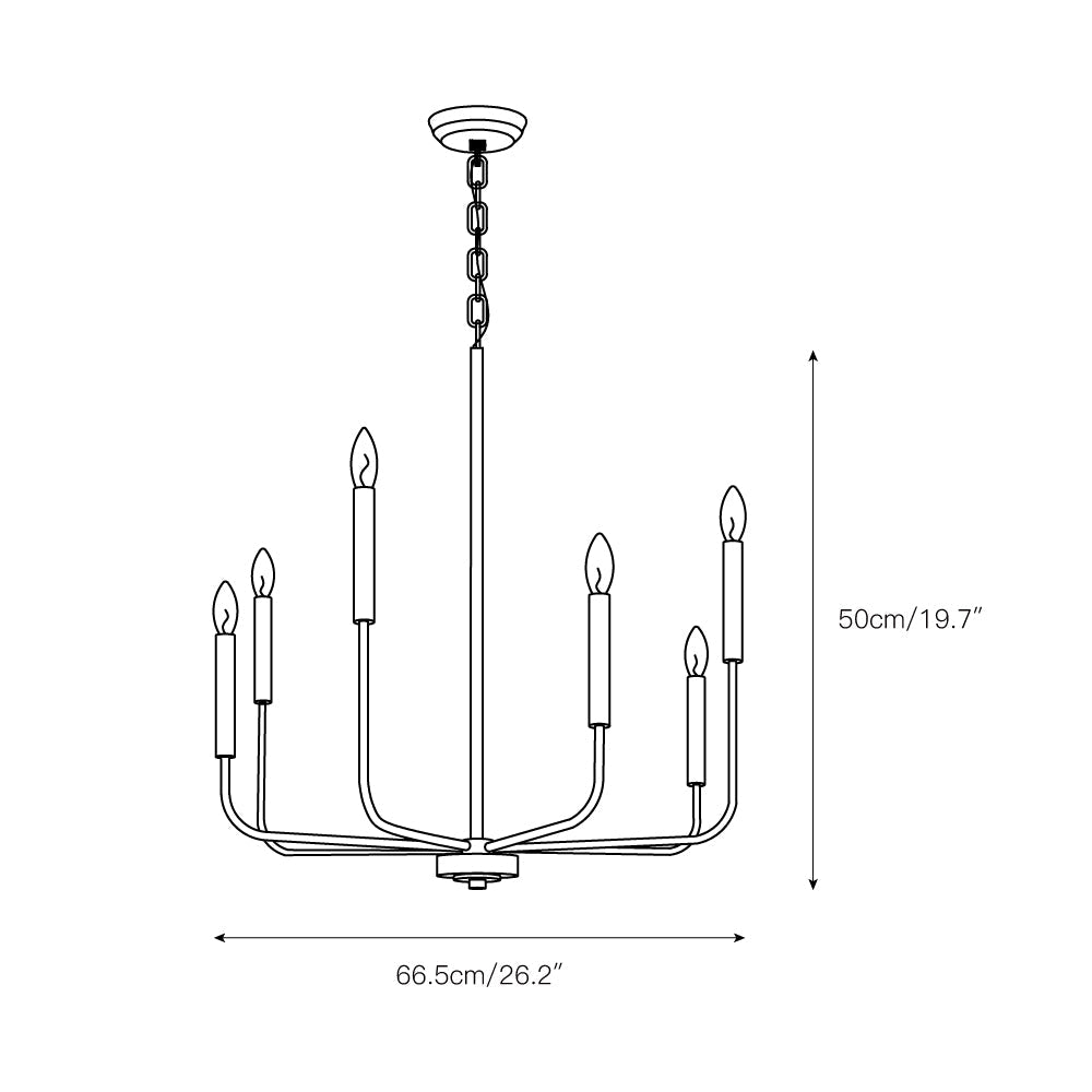 Arlin Candle Chandelier | Luxury Staggered 6/8-Light Brass Ring Pendant