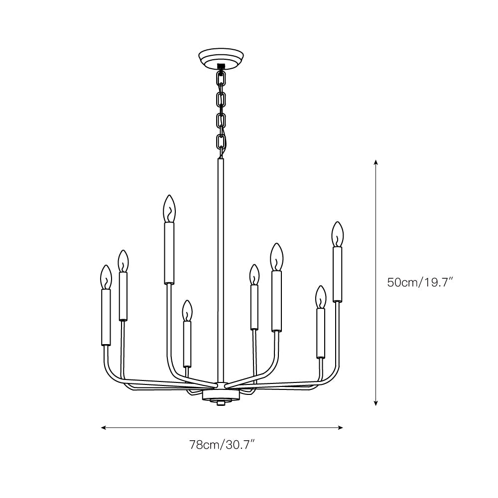 Arlin Candle Chandelier | Luxury Staggered 6/8-Light Brass Ring Pendant