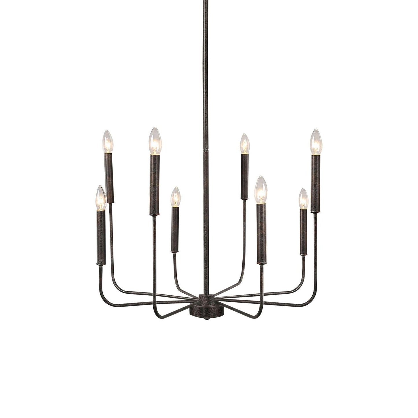 Arlin Candle Chandelier | Luxury Staggered 6/8-Light Brass Ring Pendant
