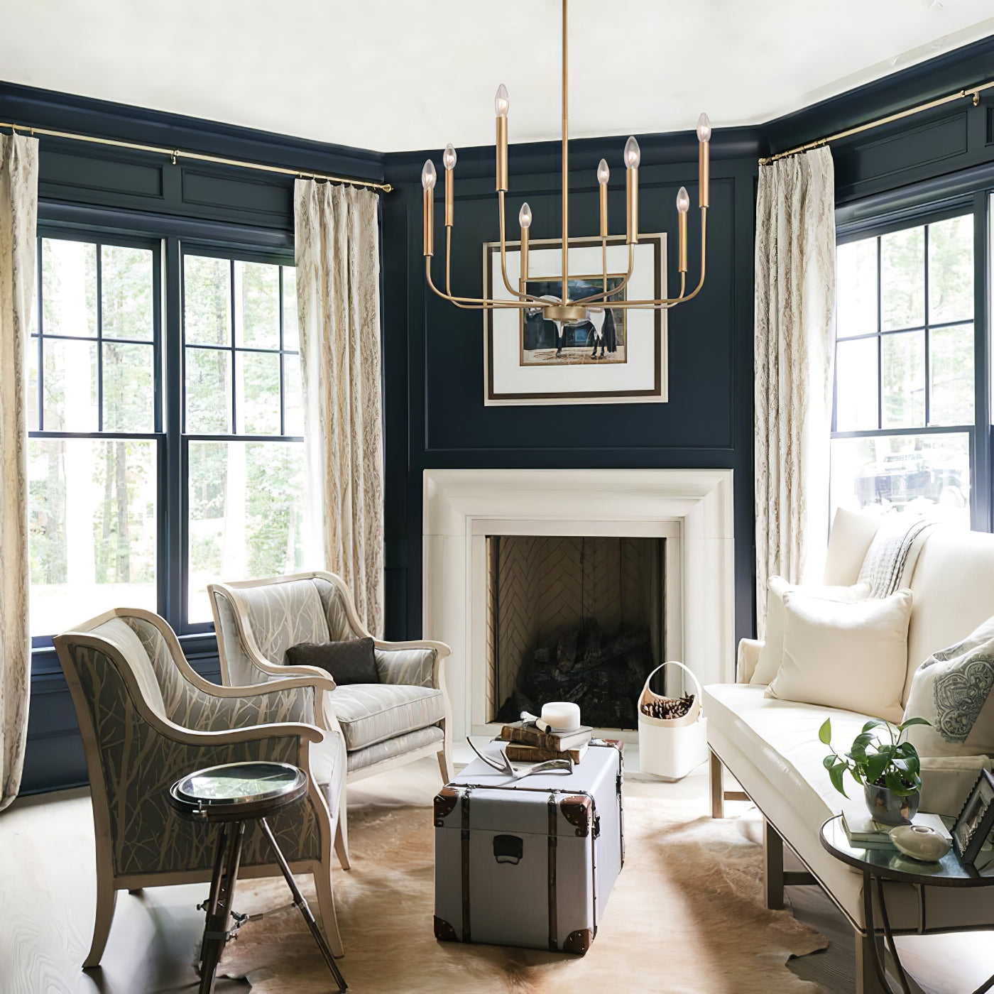 Arlin Candle Chandelier | Luxury Staggered 6/8-Light Brass Ring Pendant