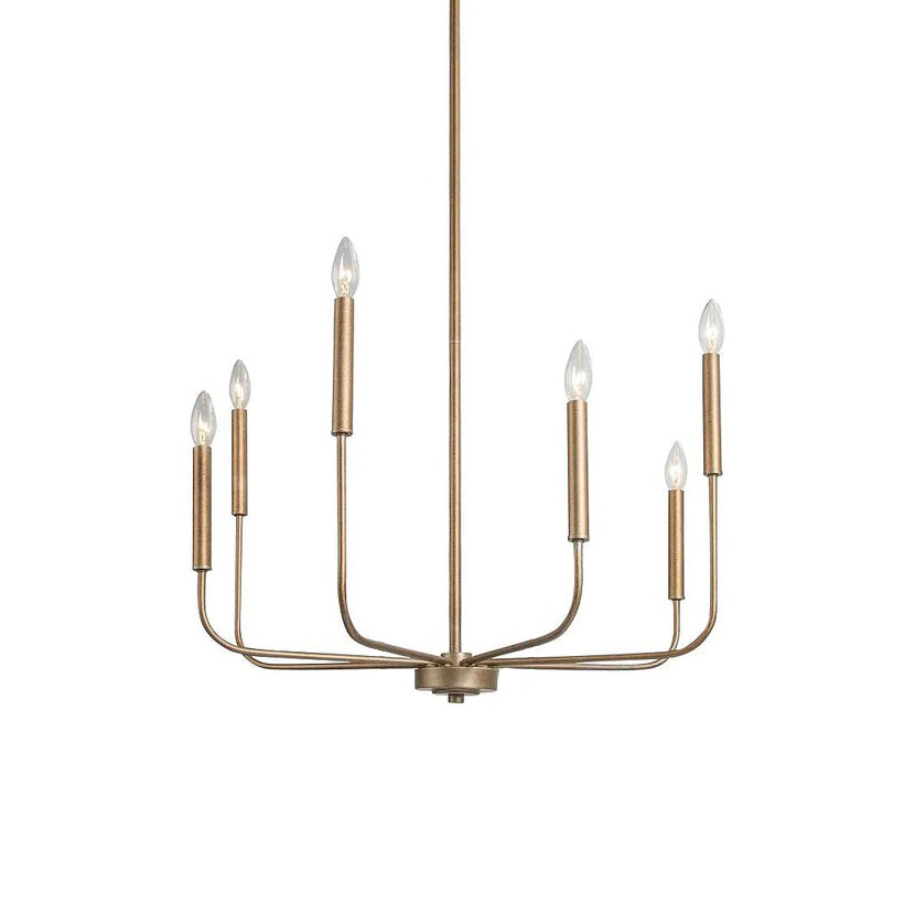 Arlin Candle Chandelier | Luxury Staggered 6/8-Light Brass Ring Pendant