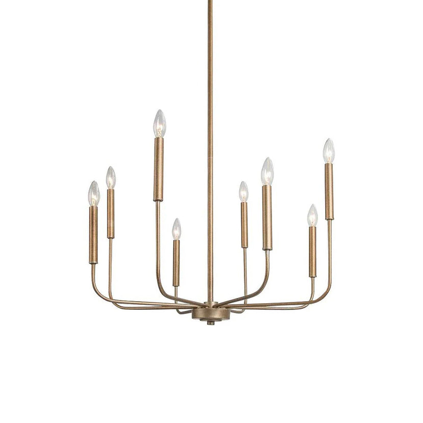 Arlin Candle Chandelier | Luxury Staggered 6/8-Light Brass Ring Pendant