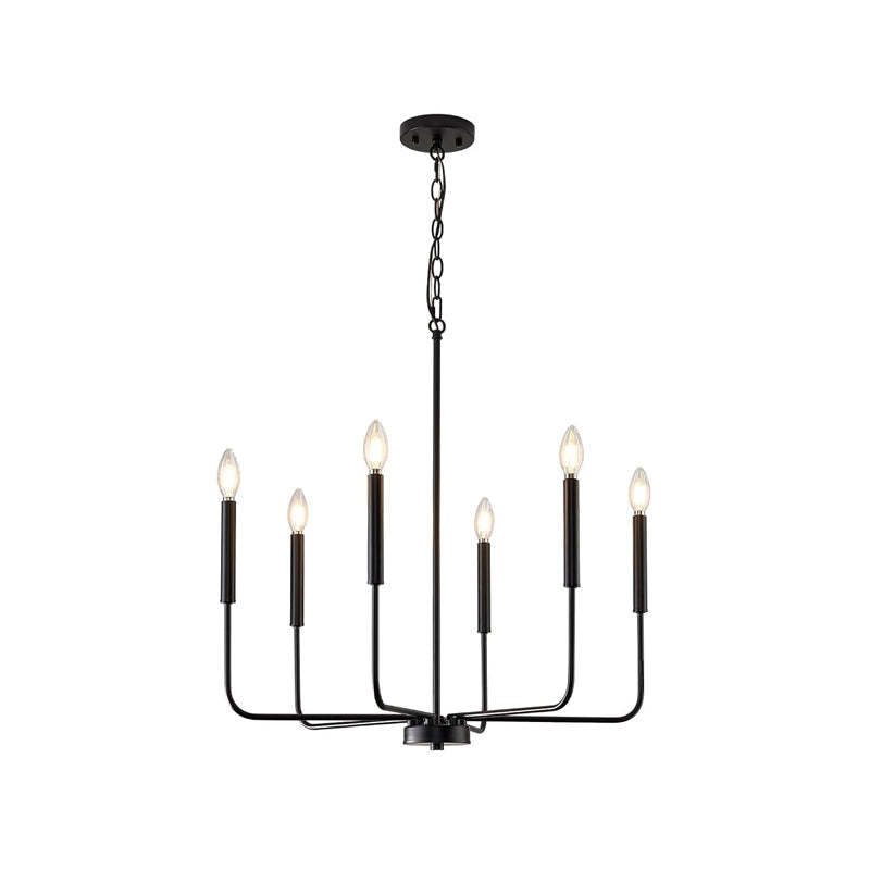 Arlin Candle Chandelier | Luxury Staggered 6/8-Light Brass Ring Pendant