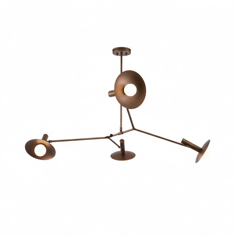 Armature Chandelier | Luxury Handcrafted Machined Brass Articulating Light