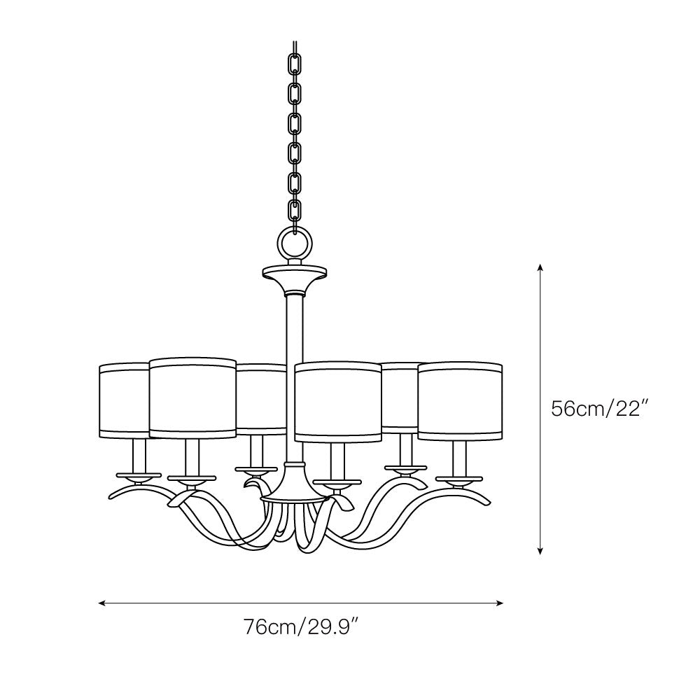 Armindo Chandelier | Luxury Brass & Fabric Drum Shade Pendant Light