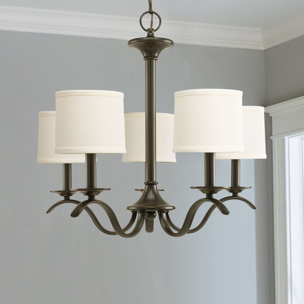Armindo Chandelier | Luxury Brass & Fabric Drum Shade Pendant Light
