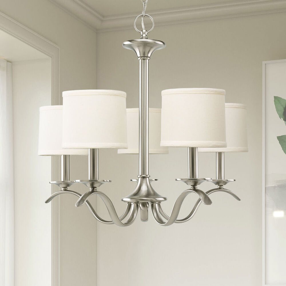 Armindo Chandelier | Luxury Brass & Fabric Drum Shade Pendant Light