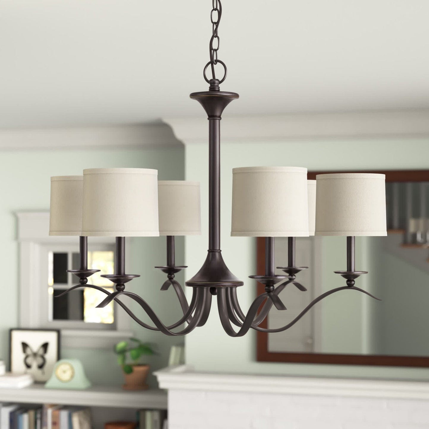 Armindo Chandelier | Luxury Brass & Fabric Drum Shade Pendant Light