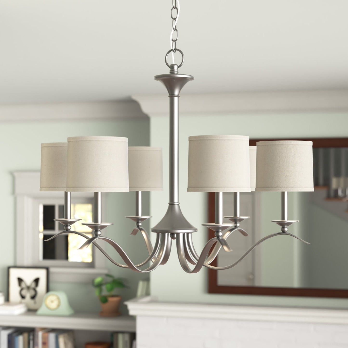 Armindo Chandelier | Luxury Brass & Fabric Drum Shade Pendant Light