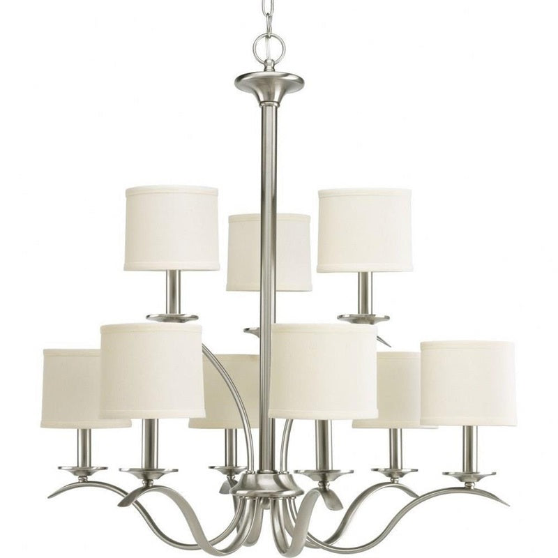 Armindo Chandelier | Luxury Brass & Fabric Drum Shade Pendant Light