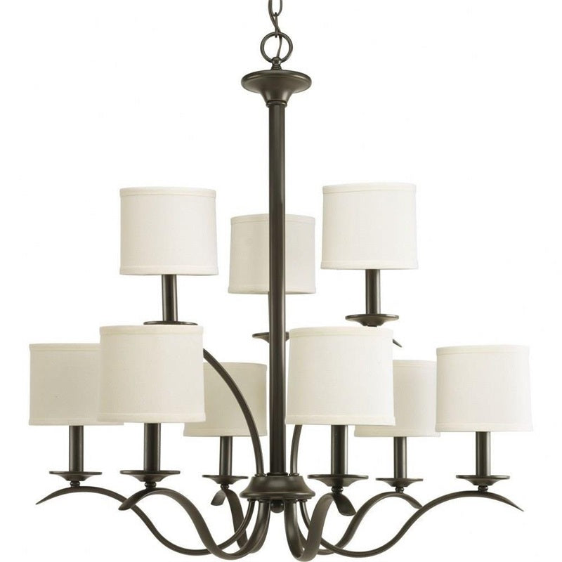 Armindo Chandelier | Luxury Brass & Fabric Drum Shade Pendant Light