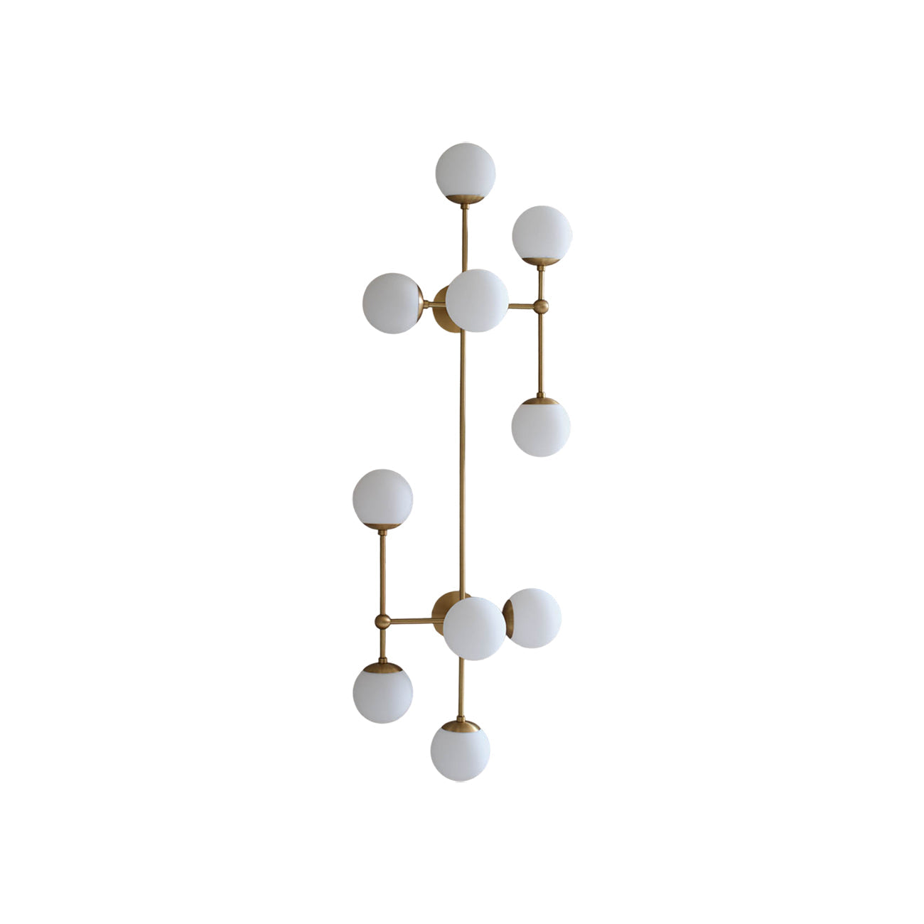Armstrong Wall Lamp | Luxury 62-Inch Vertical Brass & Glass Orb Sconce