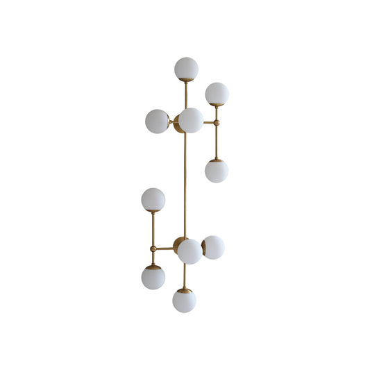 Armstrong Wall Lamp | Luxury 62-Inch Vertical Brass & Glass Orb Sconce