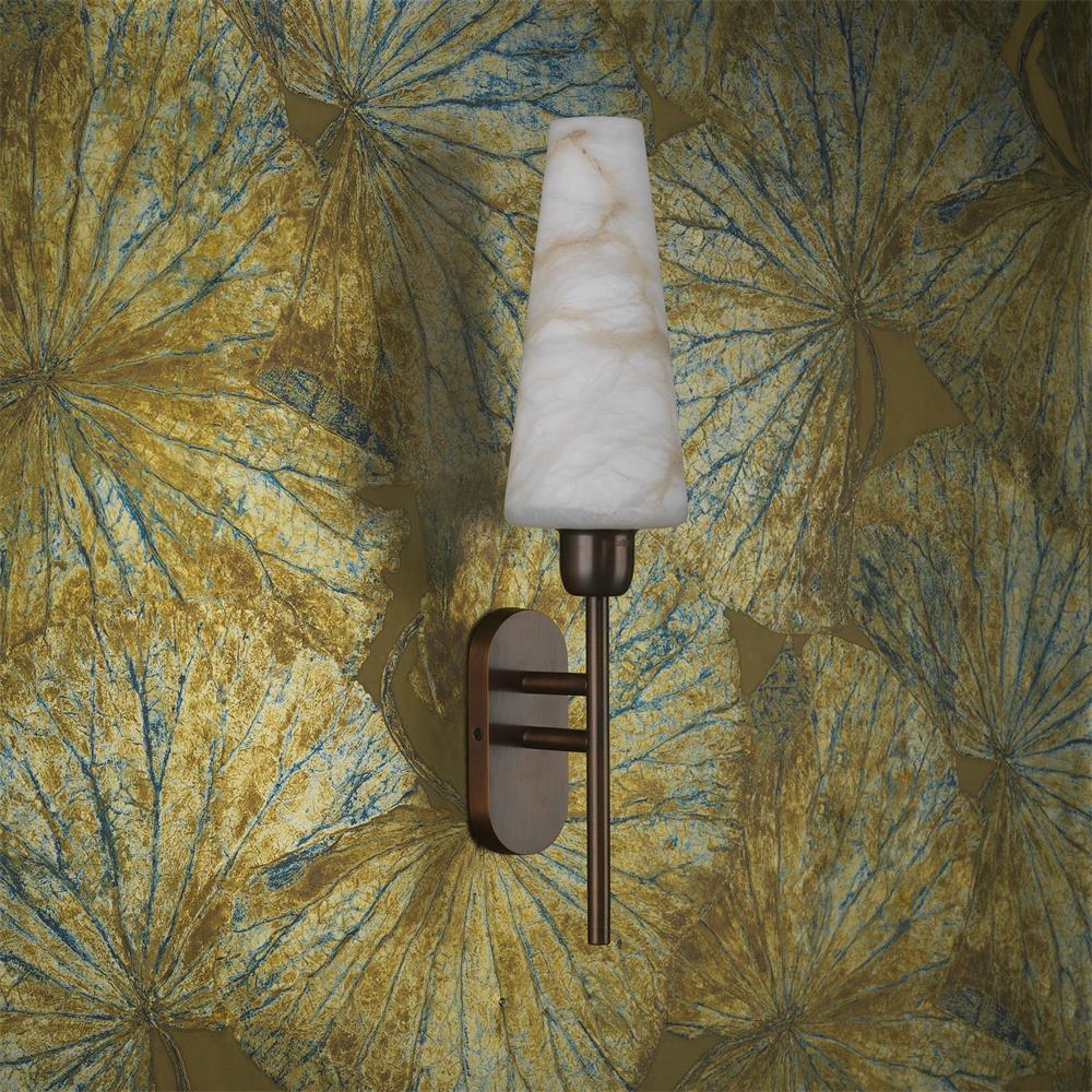Arras Alabaster Wall Lamp | Luxury Rich Bronze & Natural Stone Sconce