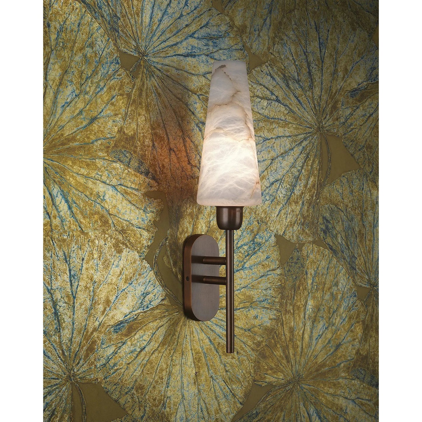 Arras Alabaster Wall Lamp | Luxury Rich Bronze & Natural Stone Sconce