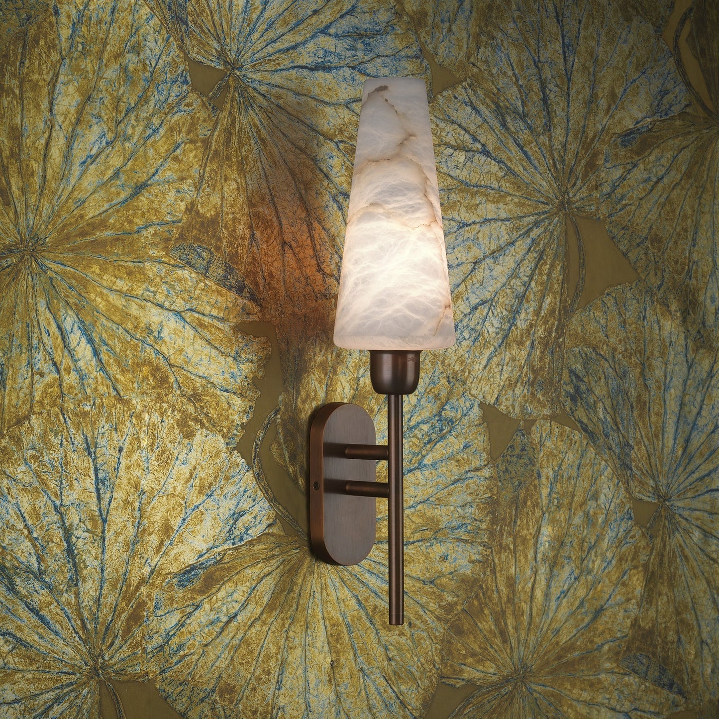 Arras Alabaster Wall Lamp | Luxury Rich Bronze & Natural Stone Sconce