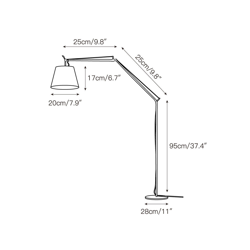 Artemide Floor Lamp | Luxury Cantilevered Aluminum & Parchment Standing Light