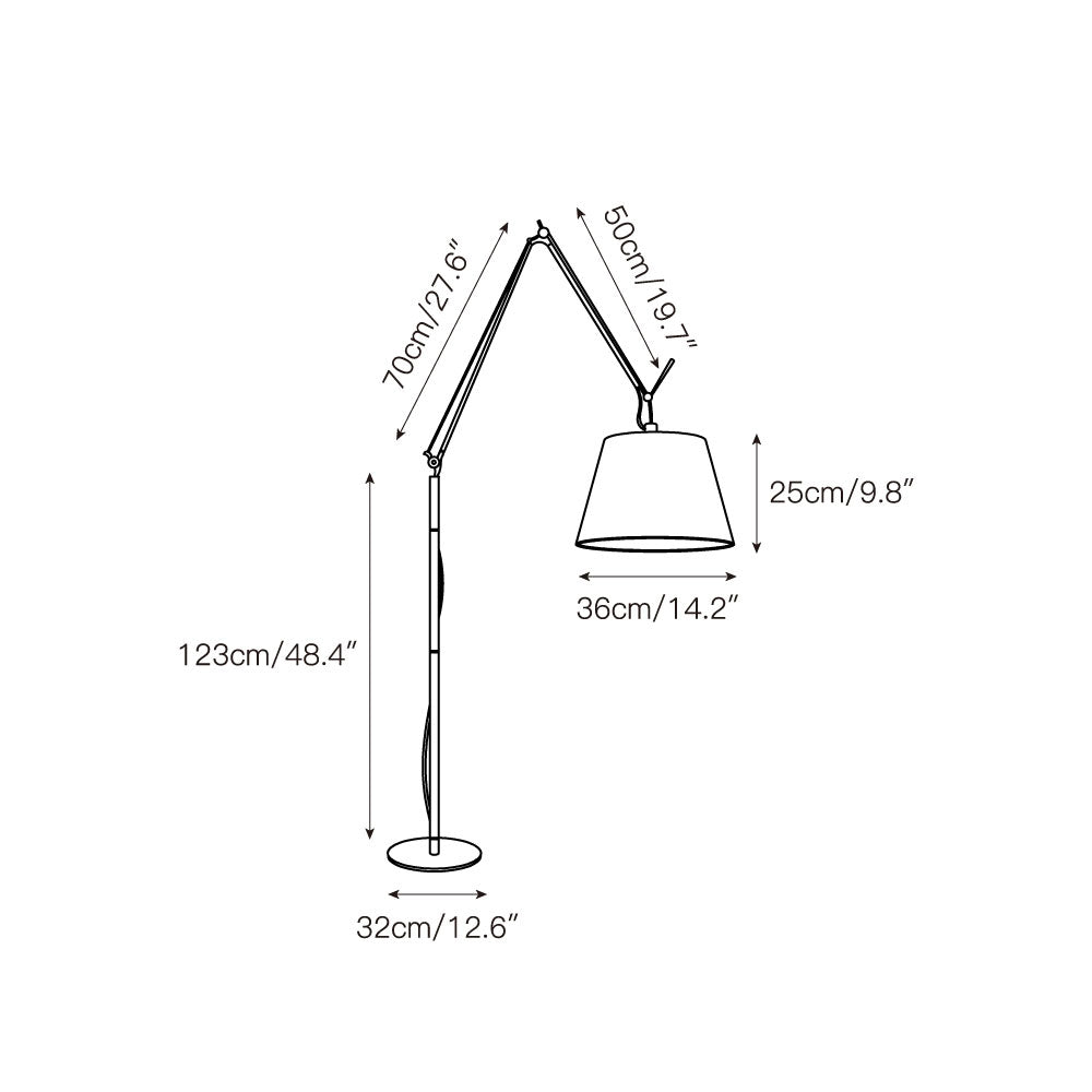 Artemide Floor Lamp | Luxury Cantilevered Aluminum & Parchment Standing Light