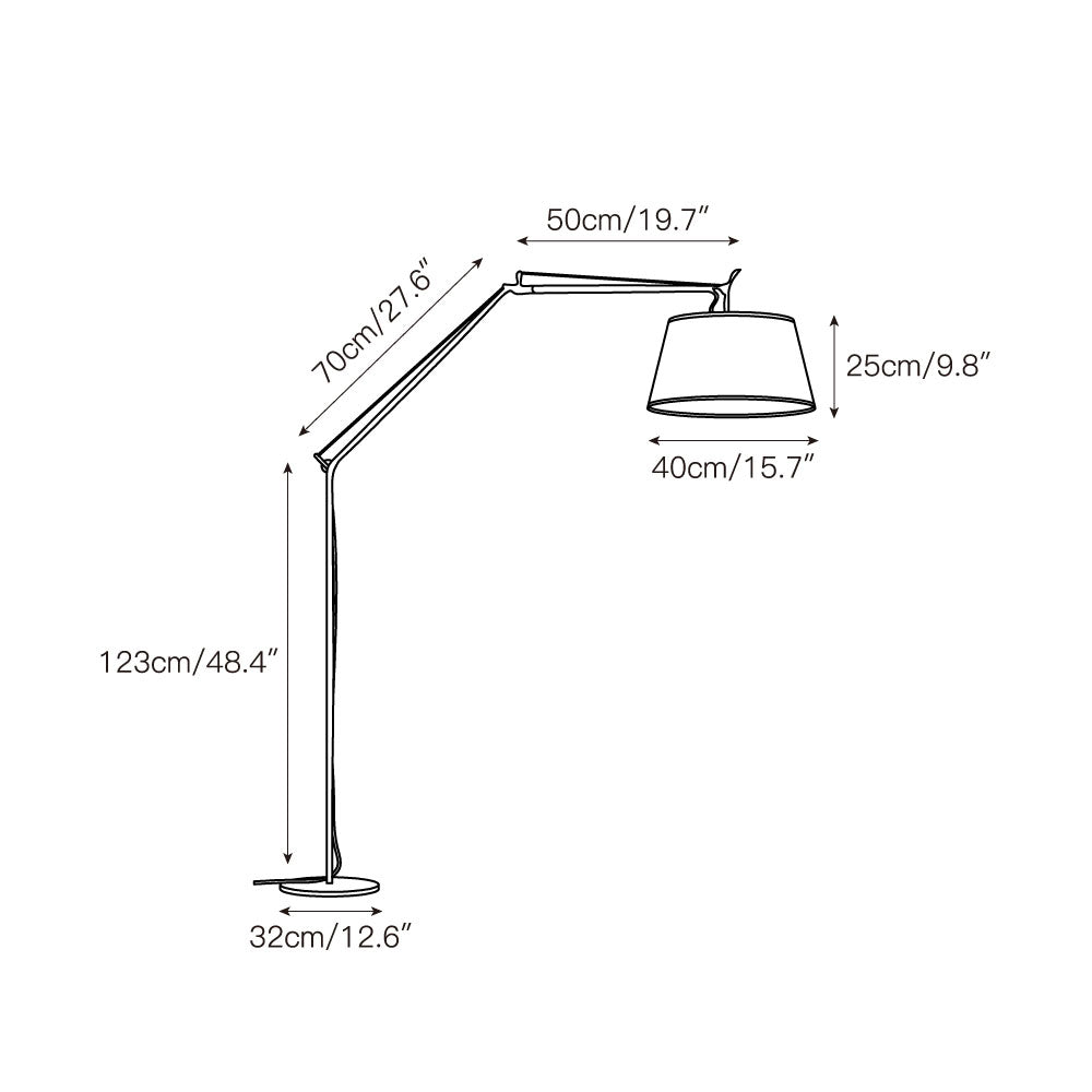 Artemide Floor Lamp | Luxury Cantilevered Aluminum & Parchment Standing Light