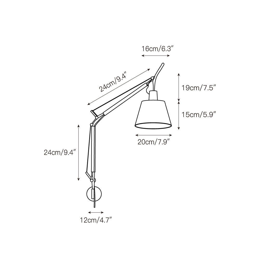 Artemide Plug-in Wall Lamp | Luxury Cantilevered Aluminum & Fabric Sconce