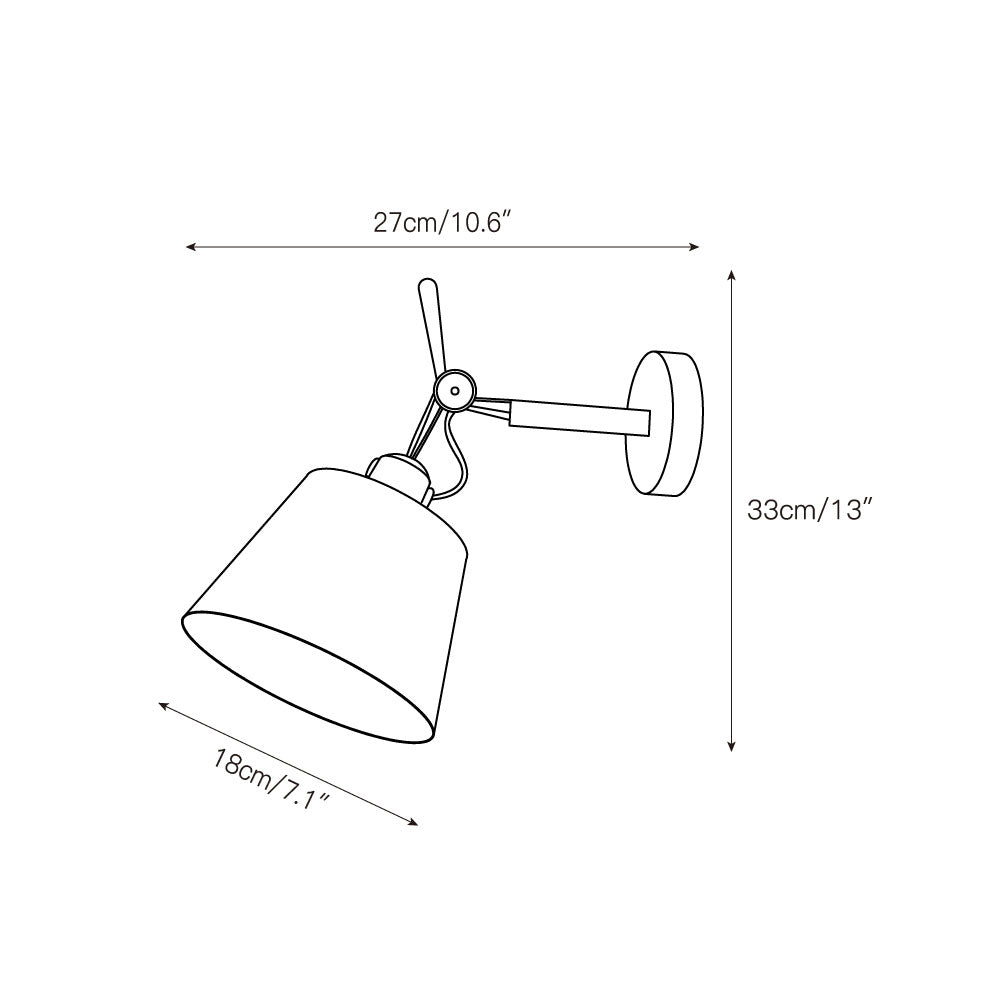 Artemide Wall Lamp | Luxury Slanted Aluminum & Fabric Shade Sconce