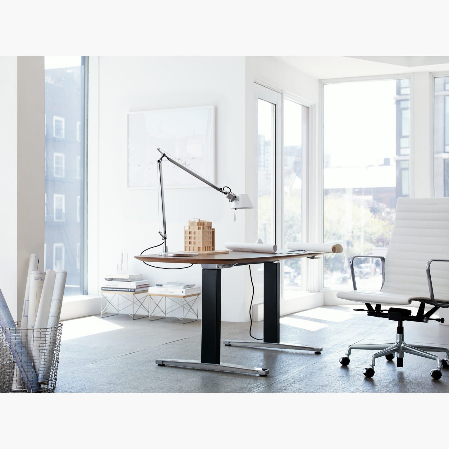 Brady Rocker Arm Table Lamp - Minimalist Aluminum Articulated Task Light