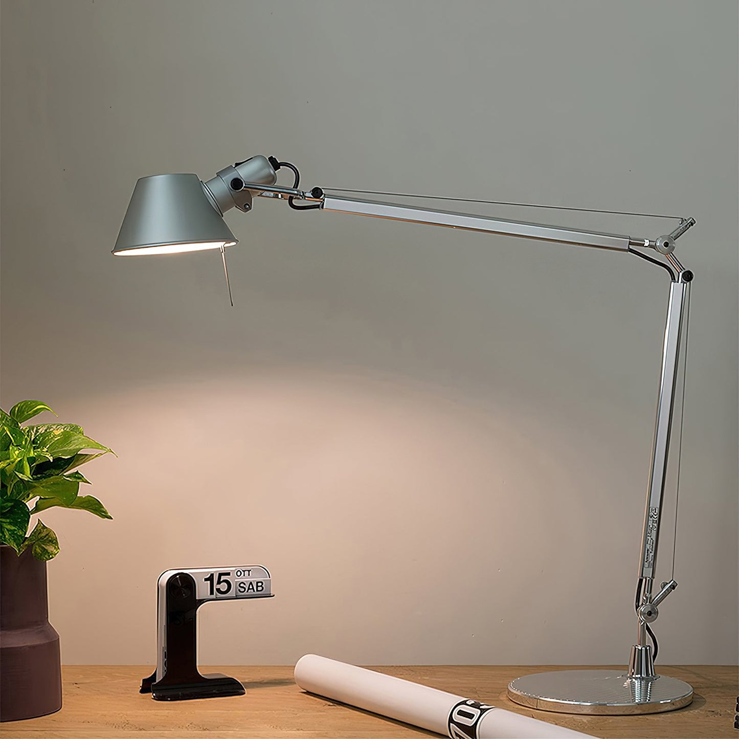 Brady Rocker Arm Table Lamp - Minimalist Aluminum Articulated Task Light