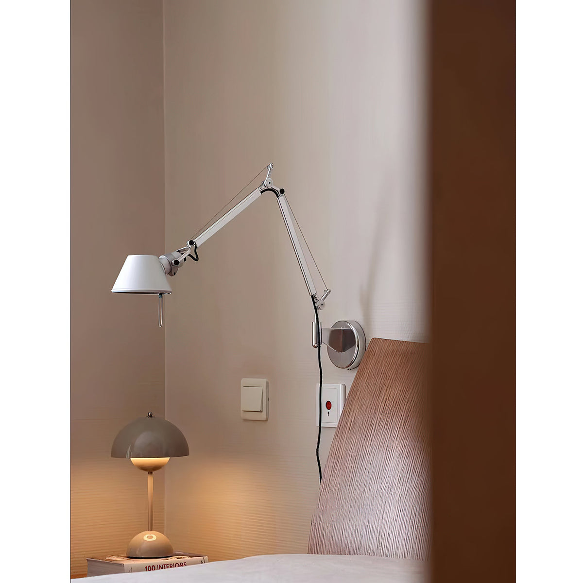 Brady Rocker Arm Plug-in Sconce – Adjustable Aluminum Swing-Arm Reading Wall Light