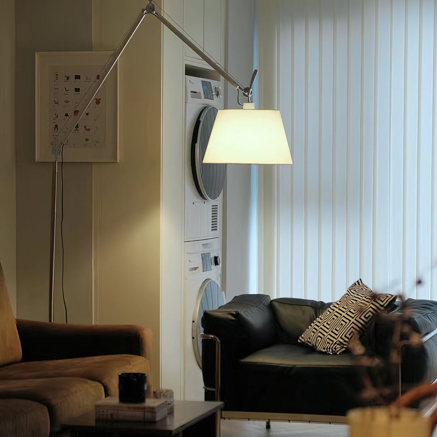 Artemide Floor Lamp | Luxury Cantilevered Aluminum & Parchment Standing Light