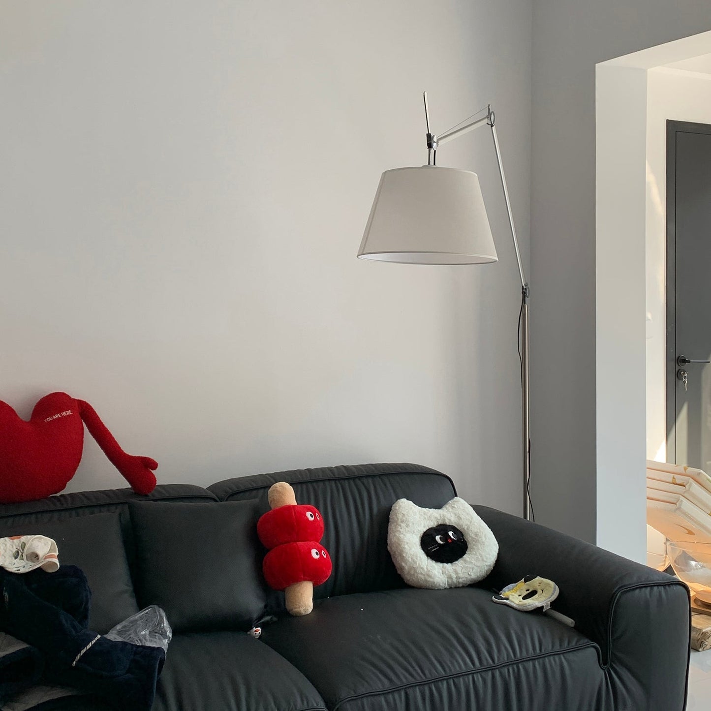 Artemide Floor Lamp | Luxury Cantilevered Aluminum & Parchment Standing Light