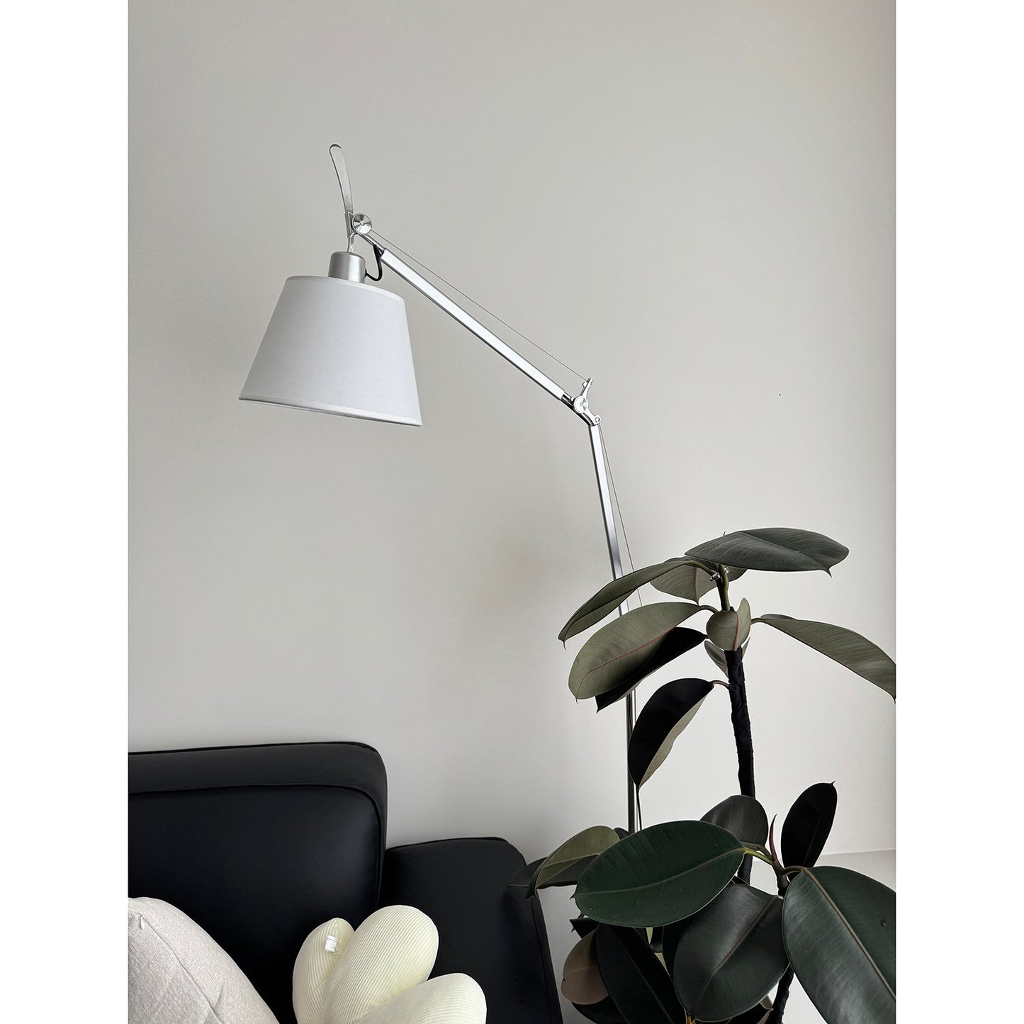 Artemide Floor Lamp | Luxury Cantilevered Aluminum & Parchment Standing Light