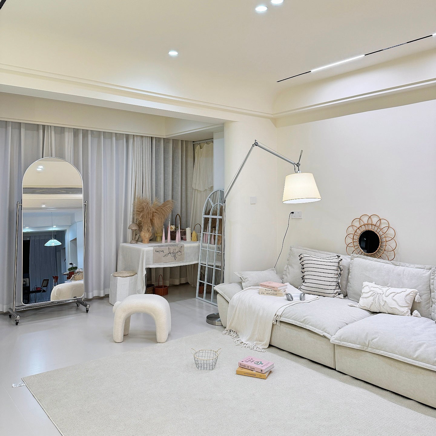 Artemide Floor Lamp | Luxury Cantilevered Aluminum & Parchment Standing Light