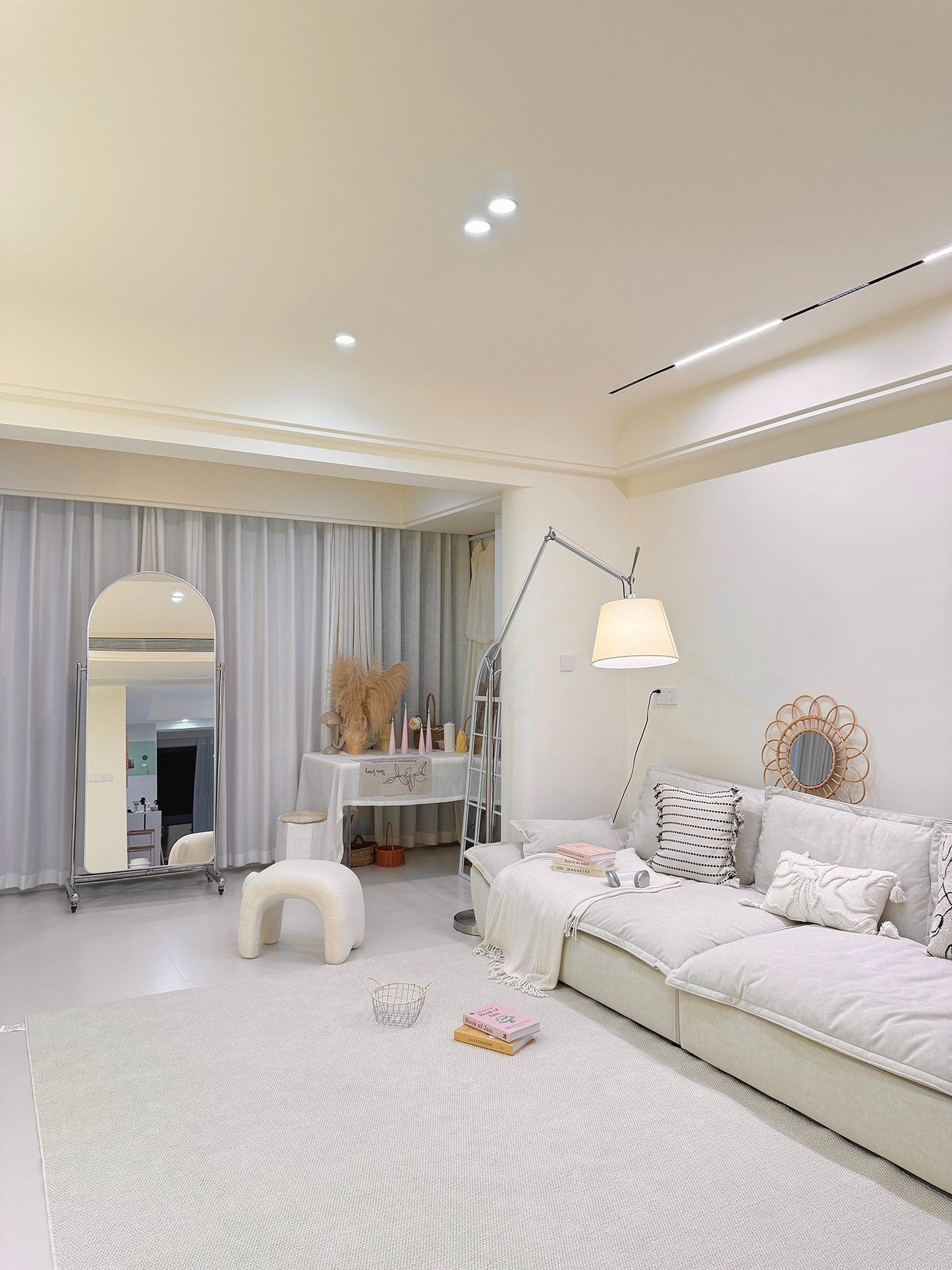 Artemide Floor Lamp | Luxury Cantilevered Aluminum & Parchment Standing Light