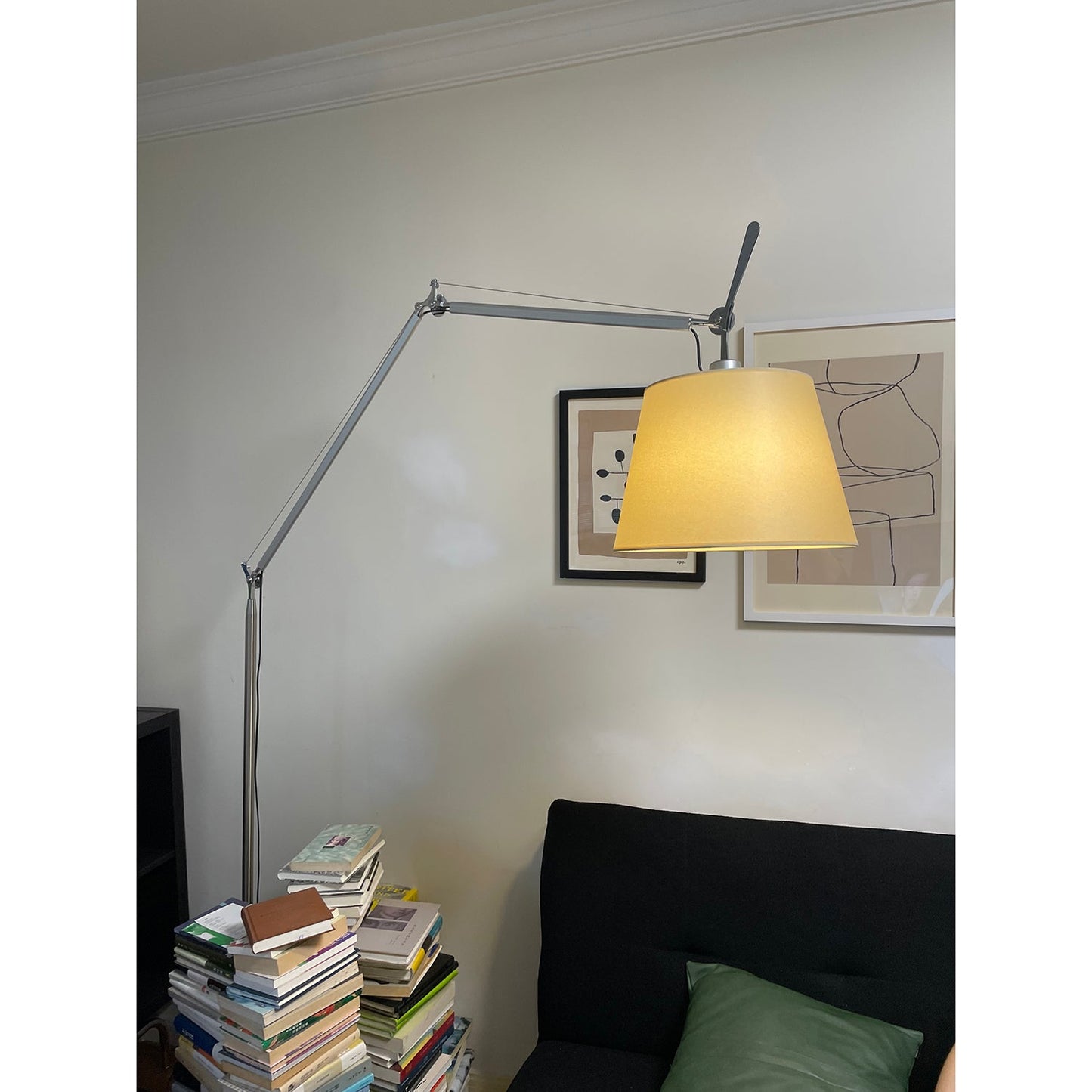 Artemide Floor Lamp | Luxury Cantilevered Aluminum & Parchment Standing Light