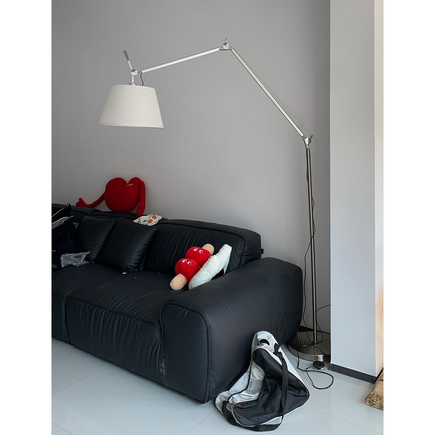 Artemide Floor Lamp | Luxury Cantilevered Aluminum & Parchment Standing Light