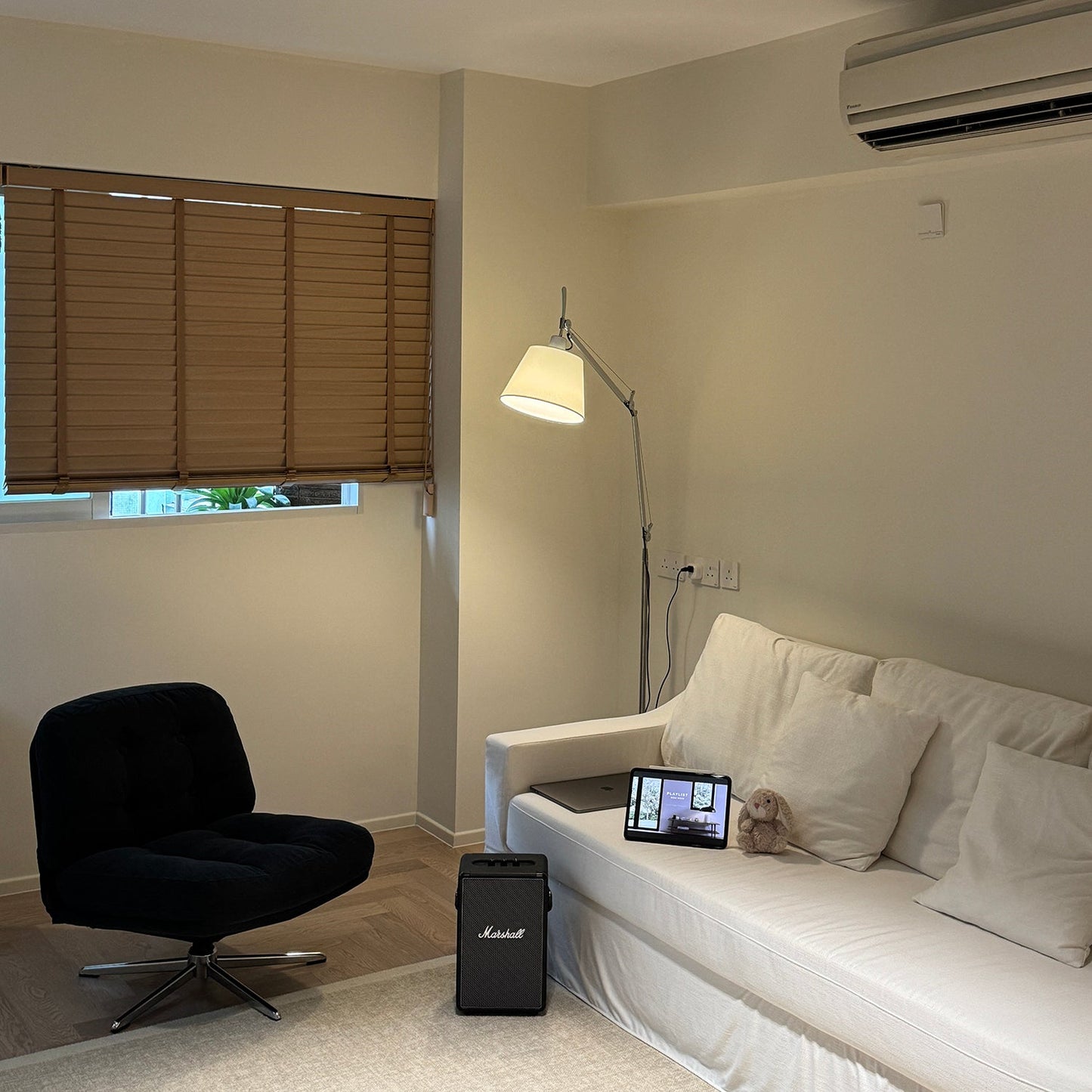 Artemide Floor Lamp | Luxury Cantilevered Aluminum & Parchment Standing Light